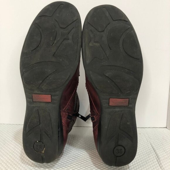 DORKING by Fluchos Agata Red Leather Ankle Booties Size 38 (7.5) - Picture 10 of 14